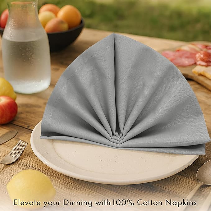 Ruvanti Cloth Napkins Set of 6, 100% Cotton High GSM 18x18 Inches Soft, Washable, Highly Durable & Absorbent, Perfect for Parties, Christmas, Thanksgiving Dinners – Wild Dove