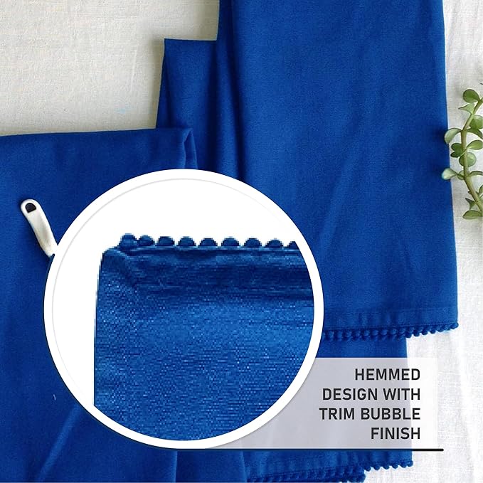 TARAN LIVING Kitchen Towels 100% Cotton Solid Kitchen Dish Cloths Hand Towel Reusuable Dish Towel for Cleaning & Drying Tea Towels Set with Hanging Loop - 18"x28" -Blue, Pack of 6