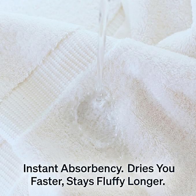 SALBAKOS 100% Turkish Cotton Bathroom Towel Set of 6 White | Premium Quality Turkish Towel Set for Gift | Hotel Collection Bath+Hand+Washcloth Towel Sets | Made in Turkey (White, 6 Piece Towel Set)