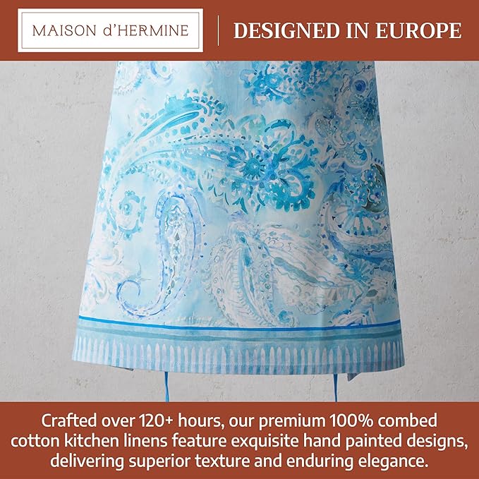Maison d' Hermine 100% Cotton Apron for women with Pocket Kitchen Chef Apron for Men Cooking Mothers Day Gifts
