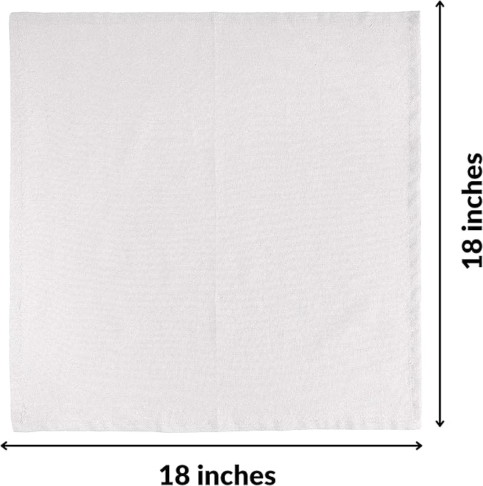 FINGERCRAFT Dinner Cloth Napkin Cotton Linen Blend 12 Pack Natural Premium Quality Mitred Corner for Every Day Use Pre Shrunk and Good Absorbency 18x18 in Easter Color White