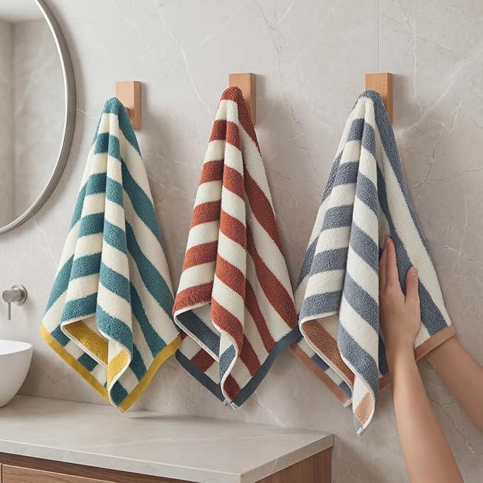 REDKISS 3-Pack Premium Hand Towels, 28x12 Inches 100% Cotton Bath Towels, Ultra Soft and Highly Absorbent Towel for Bathroom, Gym, Hotel,and Spa