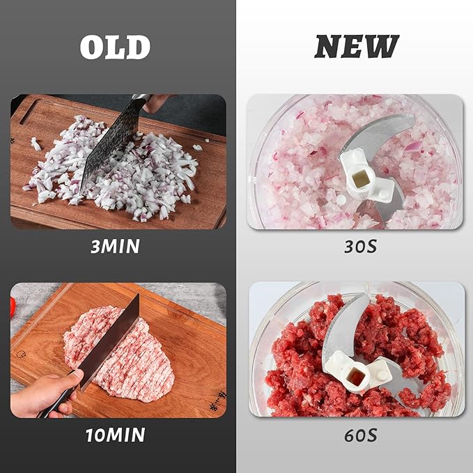 Manual Vegetable Chopper Hand Pull String Garlic Mincer Onion Cutter Manual Food Processor for Ginger, Chili, Fruit, Meat, Nuts Mini Portable Food Chopper 250ml
