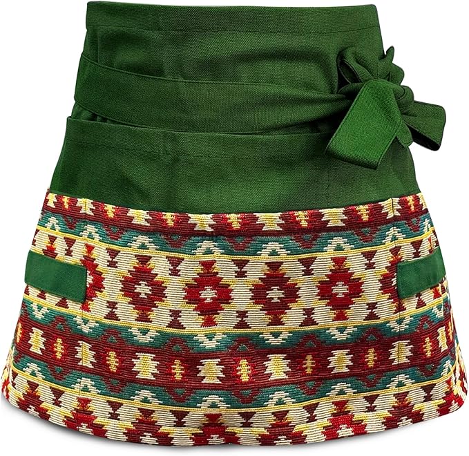 Garden Apron for Woman, Serve Apron Cute, Flora Half Apron with 8 Pockets, Valentines Gift for Mom Wife Girlfriend