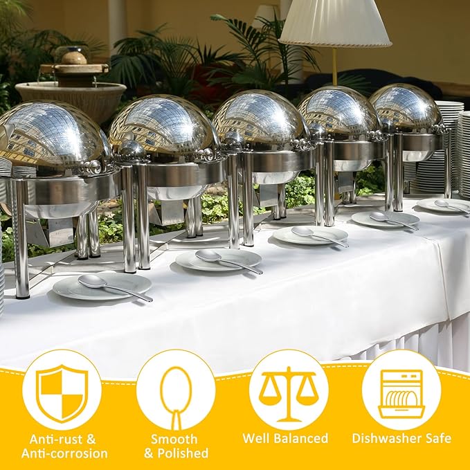 Mimorou 12 Pcs Stainless Steel Serving Spoons Set for Buffet 8.3 Inches Large Serving Utensils Dishwasher Safe Metal Polished Buffet Spoons for Food Cooking Catering Kitchen Banquet Restaurant Gifts