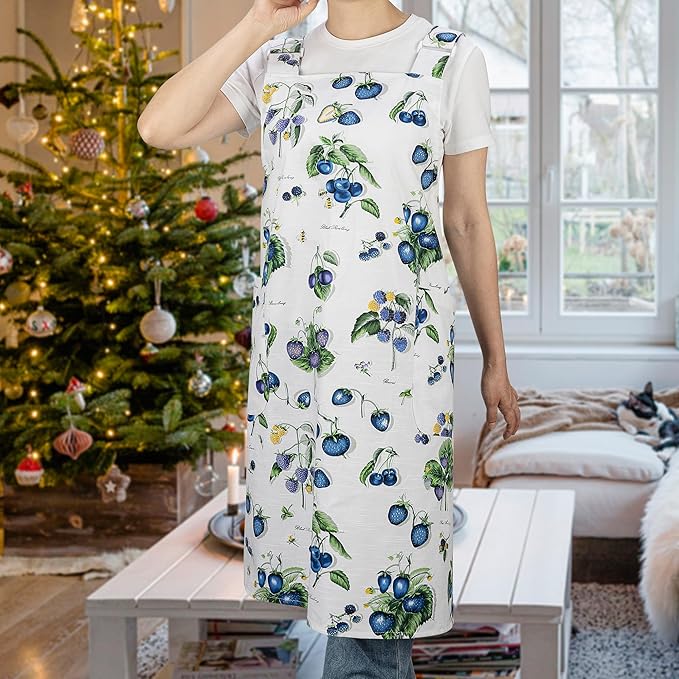 NEOVIVA Kitchen Aprons for Women with Pockets,Cooking Aprons for Women,Vintage Apron for Baking Gardening,Gifts for Mothers