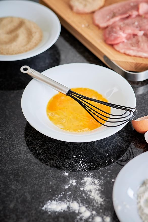 Rosle 95656 Stainless Steel & Silicone Flat Egg Beater Whisk 10.4 Inch, Silver