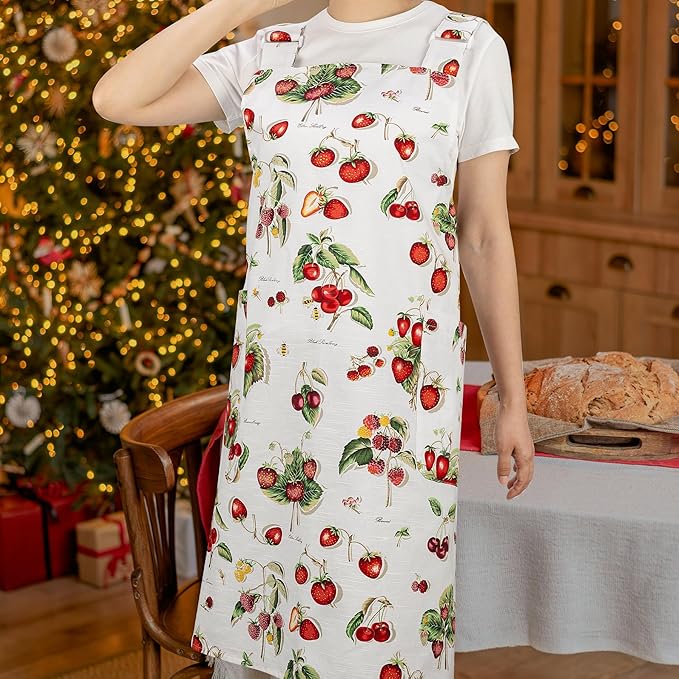 NEOVIVA Kitchen Aprons for Women with Pockets,Cooking Aprons for Women,Vintage Apron for Baking Gardening,Gifts for Mothers