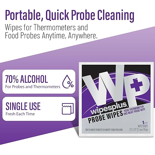 Thermometer Sanitizing Wipes - Probe Wipe Sachet - 100 Wipes