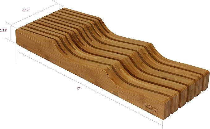 Oceanstar In-Drawer Bamboo Knife Organizer