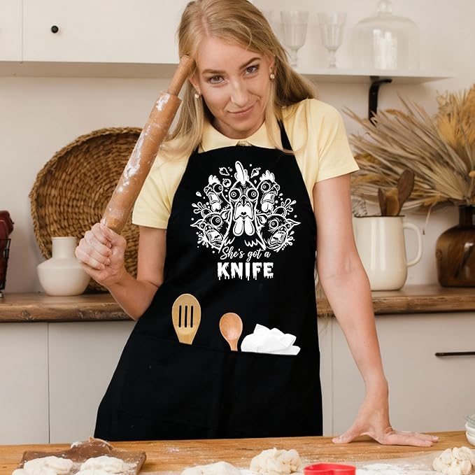 Funny Apron For Women Men Cooking Baking BBQ Grill Chef Waterproof Aprons Birthday Valentine's Gifts For Mom Dad Wife