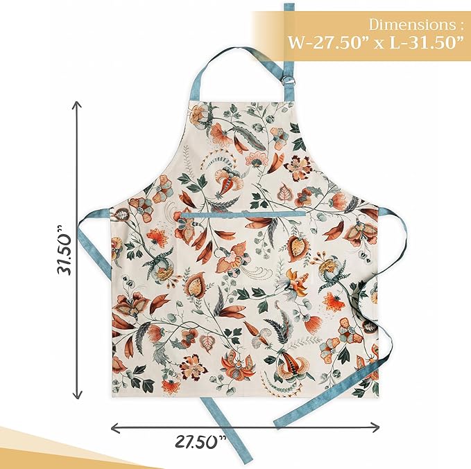 Maison d' Hermine 100% Cotton Apron for women with Pocket Kitchen Chef Apron for Men Cooking Mothers Day Gifts