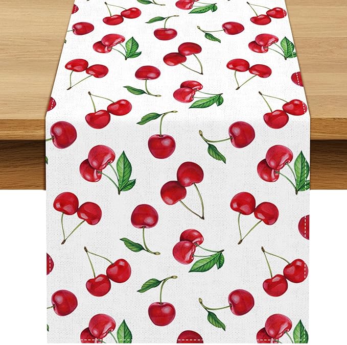Cherry Table Runner She's The Cherry On Top Party Decorations Dining Room Home Kitchen Table Decor