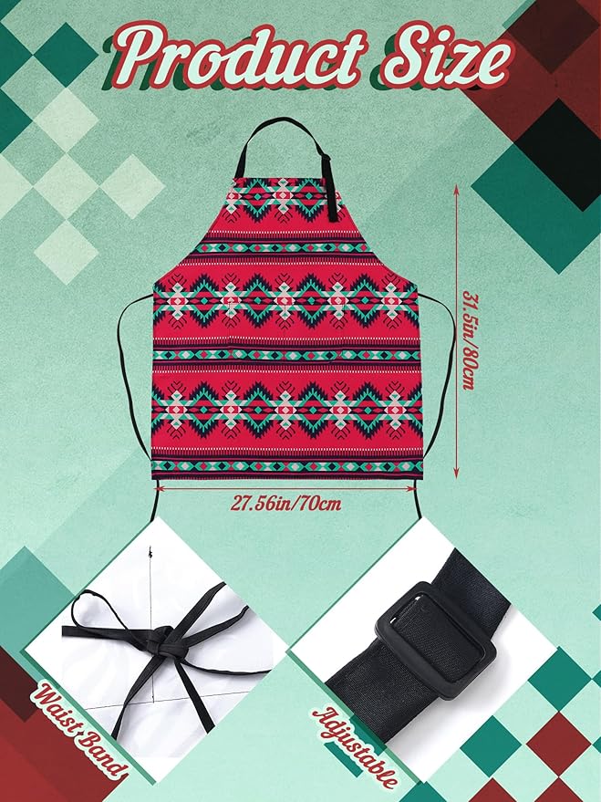 Geetery 4 Pcs Chicken Aprons for Women Rooster Print Apron Waterproof Adjustable for Kitchen Cooking