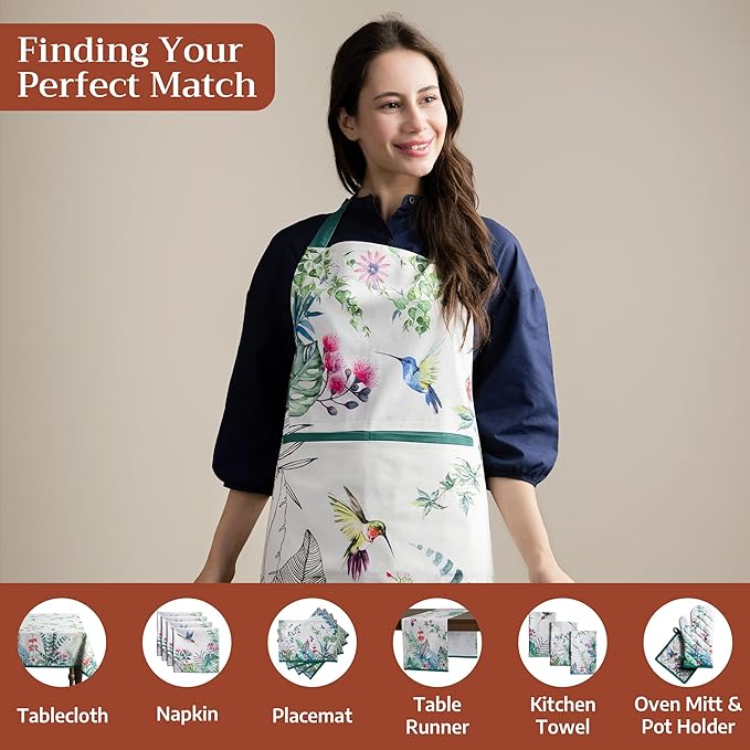 Maison d' Hermine 100% Cotton Apron for women with Pocket Kitchen Chef Apron for Men Cooking Mothers Day Gifts