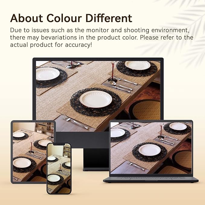 AHHFSMEI Paper Braided Round Placemats Set of 6 Natural Non-Slip Heat Resistant Table Mats for Dining Tables Woven Indoor & Outdoor Place mats(Black)