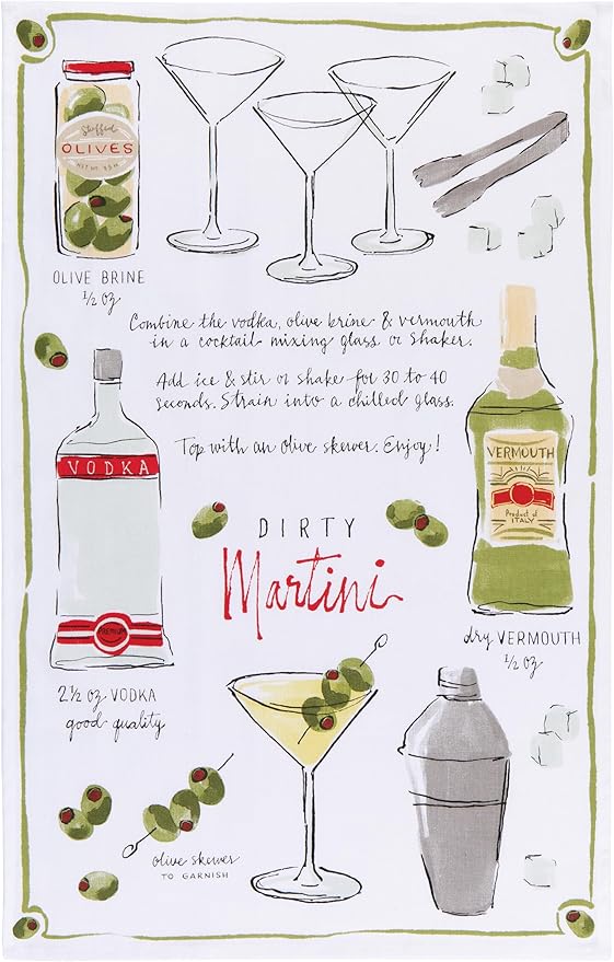 Dish Towel with Martini Design by Now Designs by Danica