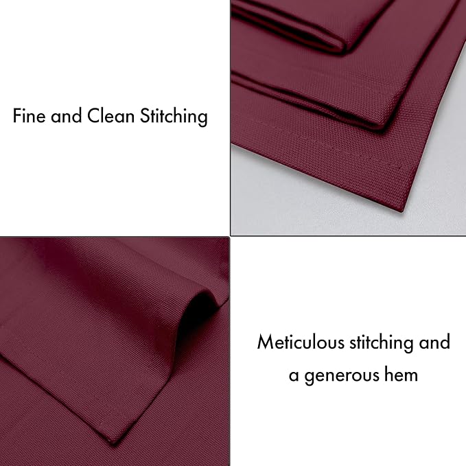 Ruvanti Cloth Napkins Set of 6, 100% Cotton High GSM 18x18 Inches Soft, Washable, Highly Durable & Absorbent, Perfect for Parties, Christmas, Thanksgiving Dinners – Burgundy