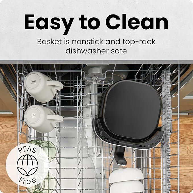 CHEFMAN 2 Qt Mini Air Fryer – Digital Space-Saving Compact Air Fryer with Nonstick and Dishwasher Safe Basket, Quick & Easy Meals in Minutes, Features Digital Timer and Shake Reminder – White