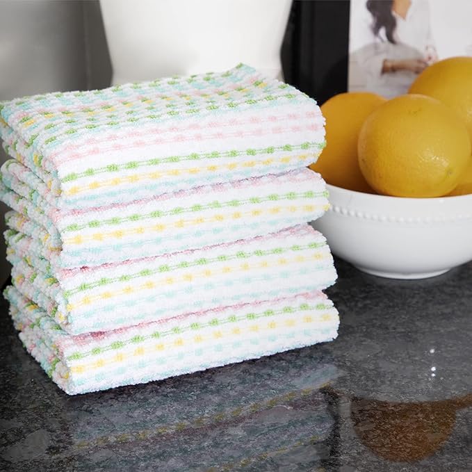 Ritz Pebble Bar Mop Towels: Highly Absorbent and Super Soft, 100% Cotton, Durable Super Absorbent Kitchen Bar Towels for Wiping Tables and Counters, 16x18, 4-Pack, Spring