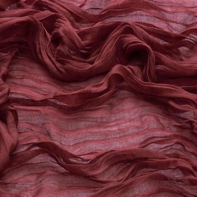 DeZerlor 20 Pack Burgundy Red Cheesecloth Napkins Spring Cloth Napkins Set of 20 Burgundy Dinner Napkins Bulk 21x21 Inches for Wedding Bridal Shower Baby Shower Parties