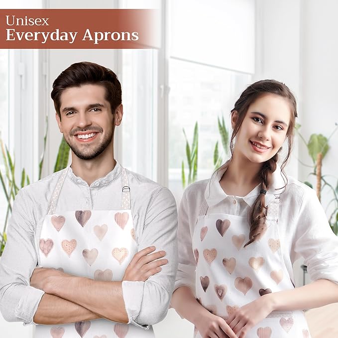 Maison d' Hermine 100% Cotton Apron for women with Pocket Kitchen Chef Apron for Men Cooking Mothers Day Gifts