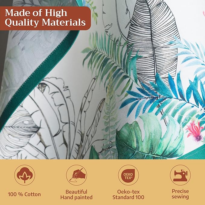 Maison d' Hermine Kitchen Towels Set of 3 100% Cotton 27.50" x 20" Reusable Cloth Tea Dish Towels Absorbent with Hanging Loop for Kitchen Gifts for Mothers Day Spring/Summer (Tropiques)