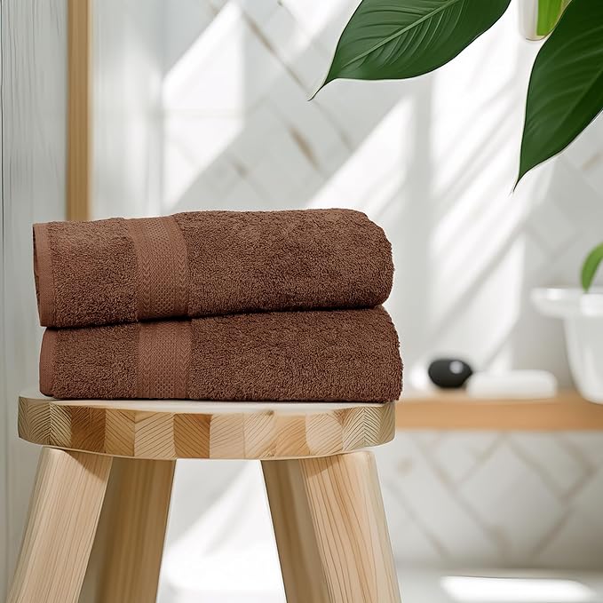 Medium Size Bath Towels Set of 6 – 100% Cotton Terry – 24" x 48" – Quick Dry, Soft & Highly Absorbent – Acorn Towels for Bathroom, Gym, Spa, Pool & Daily Use