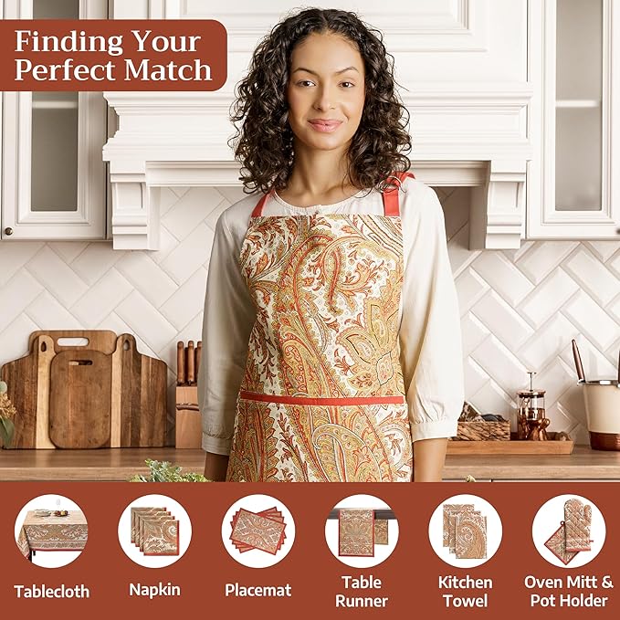 Maison d' Hermine 100% Cotton Apron for women with Pocket Kitchen Chef Apron for Men Cooking Mothers Day Gifts