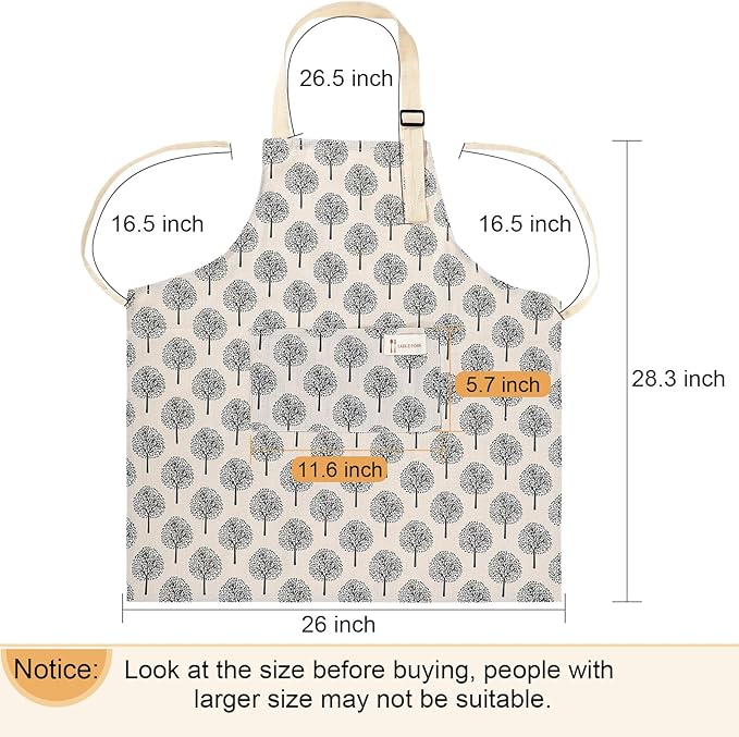 Syhood 2 Pack Aprons with 2 Pocket for Women Men Soft Linen Adjustable Bib Kitchen Cooking Apron for Chefs, Waiters, Baking(Gray Triangle Style)