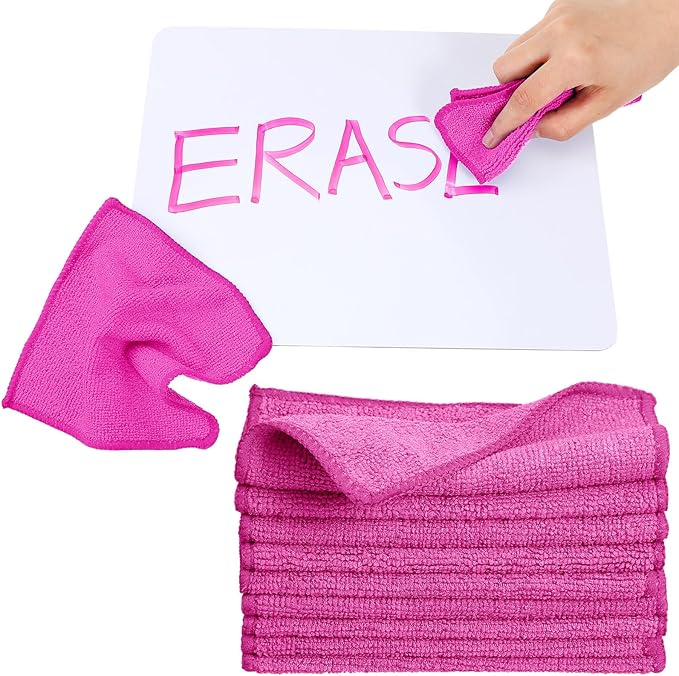 Tanlade Cleaning Cloth Dry Erase Cloth Cleaning Rags Reasonable Kitchen Towels Microfiber Towels Cars Wash(6 x 6 Inch,Pink,30 Pcs)