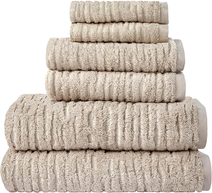 SKL Home CloudSoft Cotton Luxury 4-Piece Washcloth Set, Oatmeal