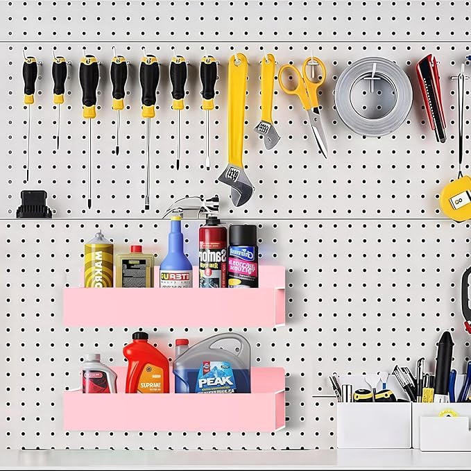 SMRCAD Magnetic Spice Rack Organizer for Fridge Seasoning Organizer for Kitchen storage with Screw Magnetic Shelf with Hook for Refrigerator and Oven (4pack1hook-Pink)