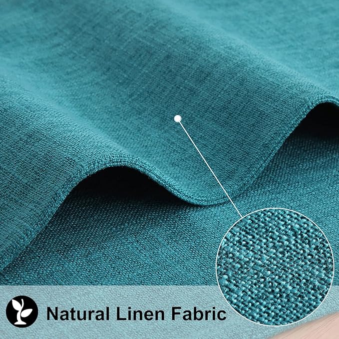 homing Cotton Linen Placemats Set of 6, Cloth Washable Farmhouse Dining Table Mats for Indoors & Outdoors, Easy to Clean, Teal, 13 x 19 Inch