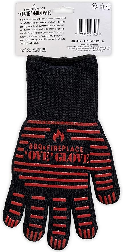Ove Glove BBQ Superior Heat & Flame Protection- Extended Wrist for Additional Safety- Outdoor Cooking, Grilling, Barbeque
