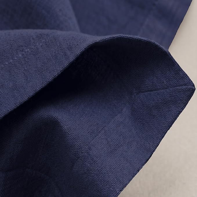 Ramanta Home Navy Cotton Dinner Napkins Set of 12, 18x18 Inch 100% Cotton Cloth Napkins, Reusable Fabric Table Napkins for Everyday Dining, Parties, Weddings, Spring & Easter Table Décor Washable