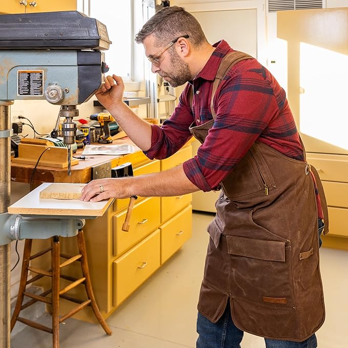 16oz Heavy Duty Waxed Canvas Work Apron - Rugged & Water-Resistant, for all Tough Jobs