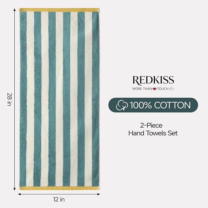REDKISS 3-Pack Premium Hand Towels, 28x12 Inches 100% Cotton Bath Towels, Ultra Soft and Highly Absorbent Towel for Bathroom, Gym, Hotel,and Spa