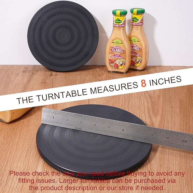 8 Inch Lazy Susan Turntable Organizer 2Pcs, Eichzer Premium Heavy Duty Rotating Swivel Stand with Steel Ball Bearings for Model/Rotating Plants/Crafts Stand/TV/Monitor/Laptop (360˚ Rotation)