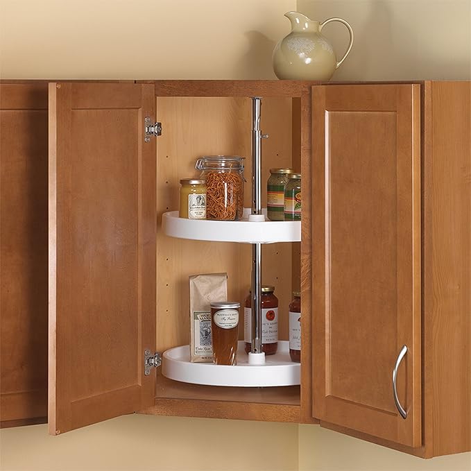 Knape & Vogt PFN28ST-W 31.5 by 28 by 28 Full-Round Polymer Lazy Susan Cabinet Organizer,White