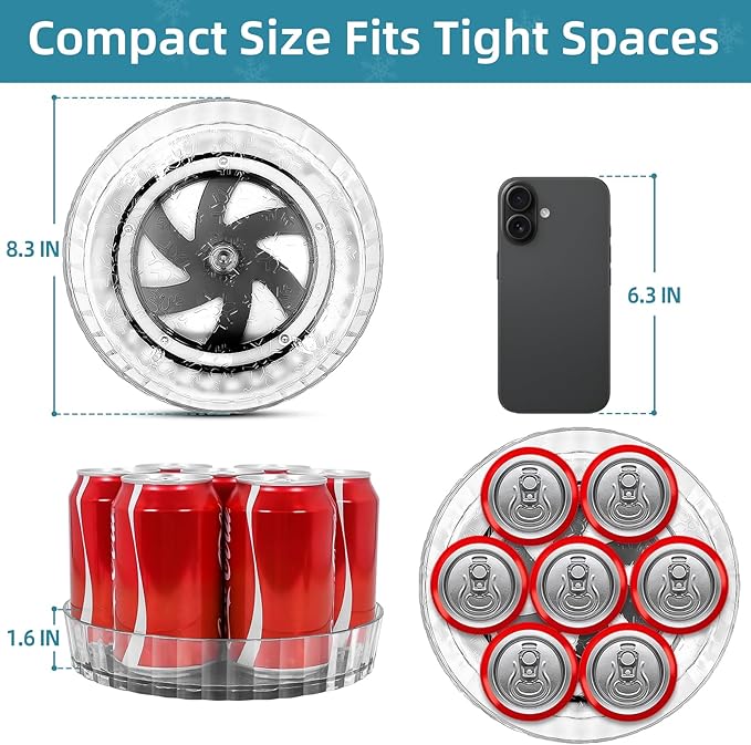 Small Acrylic Lazy Susan Organizer 8" Clear Turntable for Cabinet, Countertop, Bathroom 1 Tier Plastic Spinning Organizer, for Kitchen, Vanity, Pantry, Tabletop Storage organizador giratorio acrilico