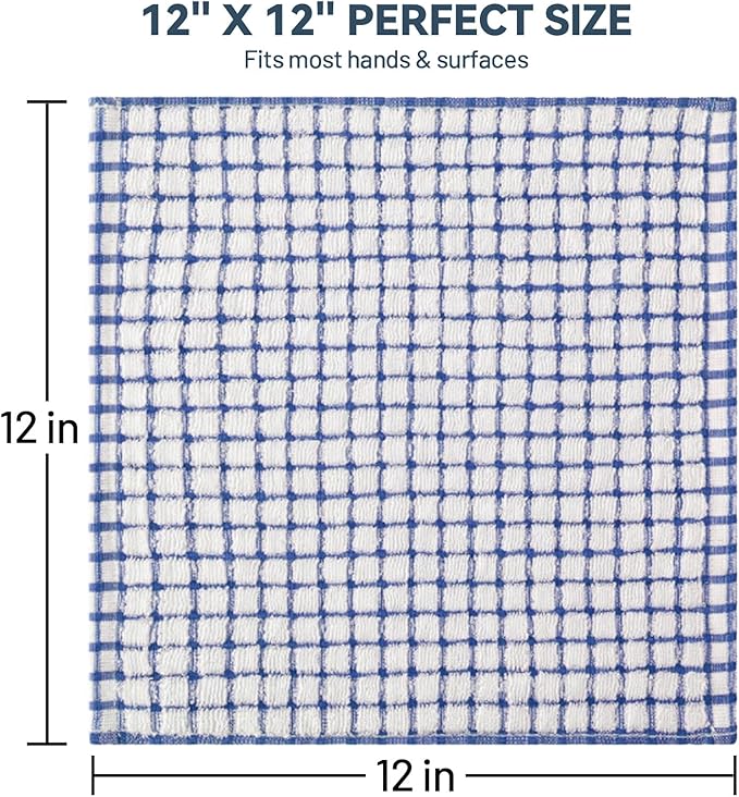 Egles 16 Packs Kitchen Dishcloths 12x12 Inches 100% Cotton Kitchen Dish Cloths for Washing Dishes Scrubbing Wash Cloths Dish Towels Sets (Mix Color)