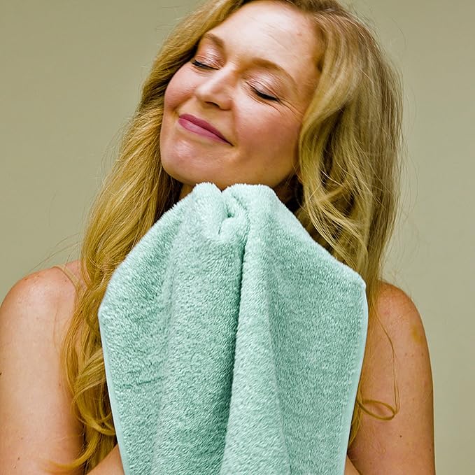 SALBAKOS 100% Turkish Cotton Hand Towel Set of 6 16x30 inch | Premium Quality | Hotel & Spa Collection | Soft, Absorbent, Long Lasting Hand Towels | Made in Turkey (Seafoam Green, 6 Hand Towels)