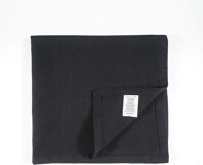 FINGERCRAFT Dinner Cloth Napkin Cotton Linen Blend 12 Pack Natural Premium Quality Mitred Corner for Every Day Use Pre Shrunk and Good Absorbency 18x18 in Easter Color Black