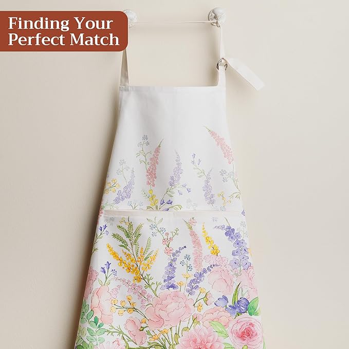 Maison d' Hermine 100% Cotton Apron for women with Pocket Kitchen Chef Apron for Men Cooking Mothers Day Gifts