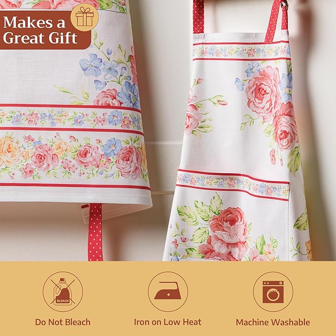 Maison d' Hermine 100% Cotton Apron for women with Pocket Kitchen Chef Apron for Men Cooking Mothers Day Gifts