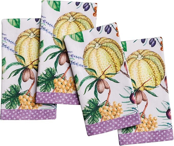 Maison d' Hermine Cloth Napkins Set of 4 100% Cotton Everyday Reusable Square Napkins Cloth Washable Dinner Party Wedding Restaurant Gifts for Mothers Day Spring/Summer (Cavaillon, 18" x 18")