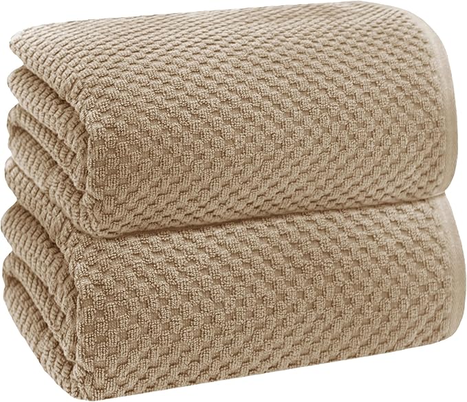 COTTON CRAFT Waffle Bath Sheets - Set of 2 Luxury Euro Spa Waffle Weave Bath Sheet Towels - 100% Ringspun Cotton Bath Sheet - Absorbent Quick Dry Bath Towel Sheet - Oversized 35 inch x 70 inch - Linen