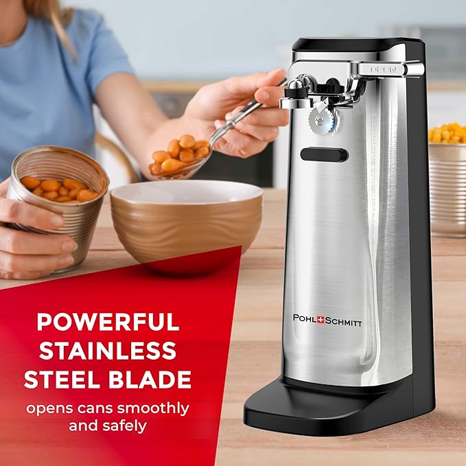 POHL SCHMITT Electric Can Opener with Knife Sharpener and Bottle Opener