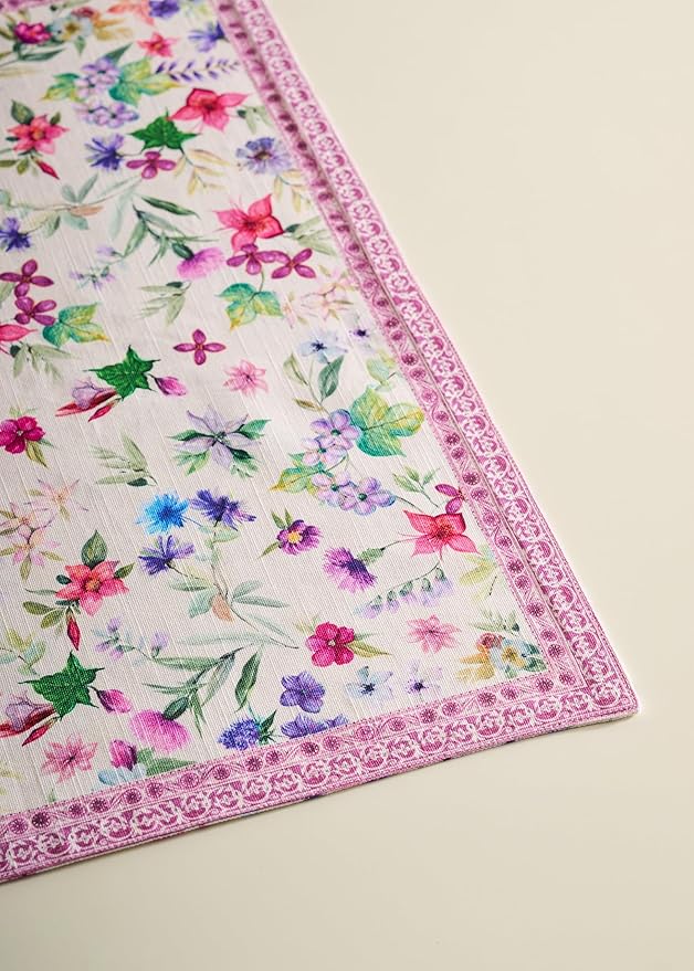 Maison d' Hermine Placemats Set of 4 100% Cotton Washable Cloth Place Mats Reusable Table Mats for Kitchen Dining Party Wedding Gifts for Mothers Day Spring/Summer (Chardon, 13" x 19")